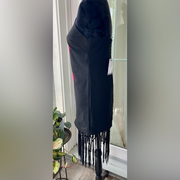 Ending Rose dress size small form fitting spaghetti strap with black fringe NWT - Picture 3 of 9